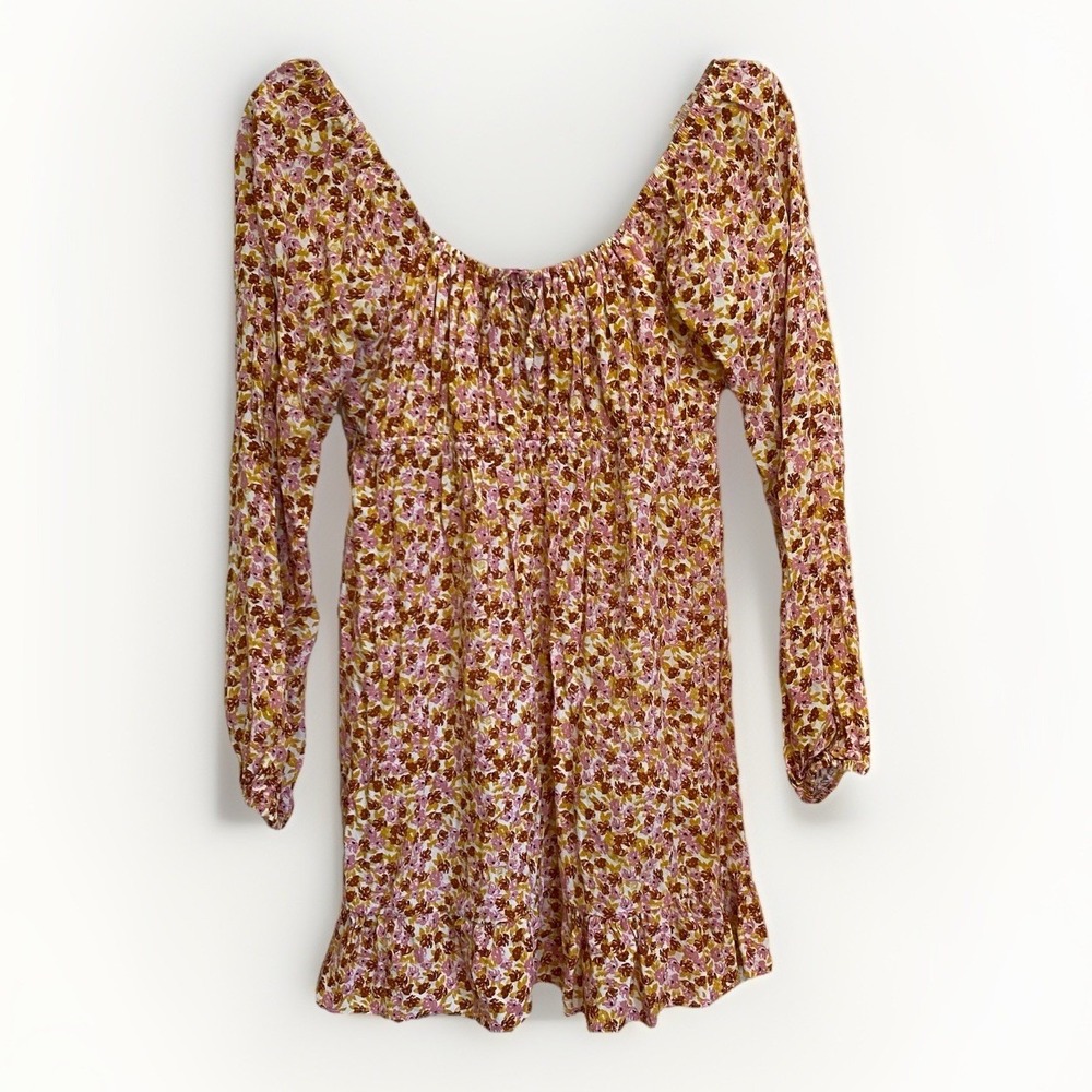 Almost Famous L Mini Dress Floral Empire Waist Fairy Western Cowgirl